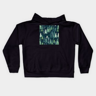 Christmas night in the forest II Kids Hoodie